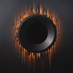 an orange fire in a black metal object