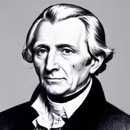 the portrait of a man in black and white