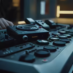 someone working with electronic controls on top of some equipment