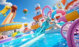 the inside of an amusement park inflatable