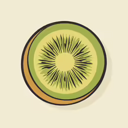 the kiwi is half sliced up and on a plate