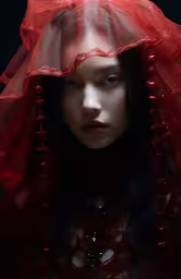 a woman with a veil on her head,a woman is wearing a veil over her head