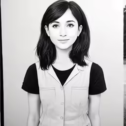 a black and white photo of a girl