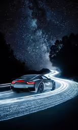 an image of a car at night with lights