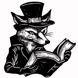 a cat reading a book while wearing a top hat,a cat wearing a top hat and glasses reading