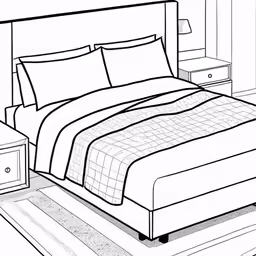 a bed with no sheets in a room