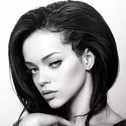 a beautiful woman with long hair and black eye makeup