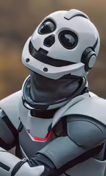 an artificial man wearing futuristic suit with glasses
