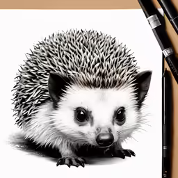 a drawing of a porcupine
