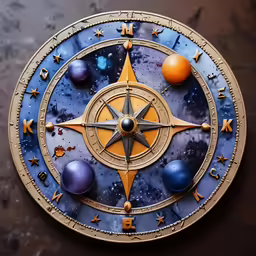 there is a astrological circle in front of the star