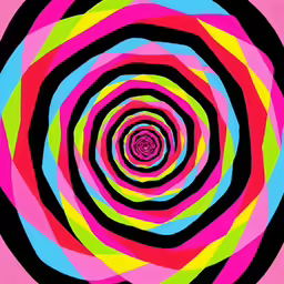 an artistic pattern is displayed with a multicolored image
