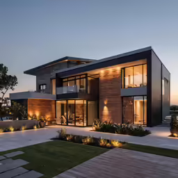 modern house with wood and glass exterior