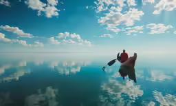 the person is taking a break on a boat