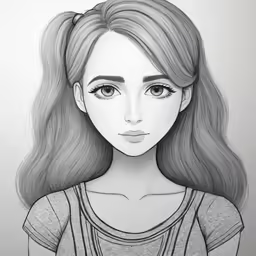 the image of an attractive woman is drawn in pencil