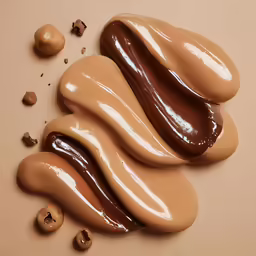 a group of four melted chocolates on top of each other