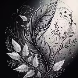 a circular object with feathers on it and moon in the background