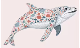 a sea turtle with polka doted designs on it