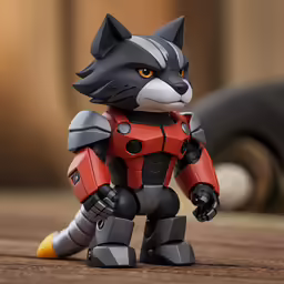 a toy figurine of an angry looking robot