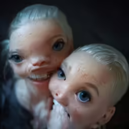 two little kids that are posing for a picture