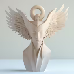 the sculpture is made out of paper and features a white swan