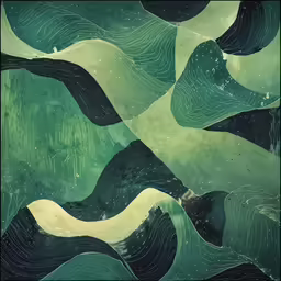 the cover of an album showing mountains and hills