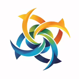 four overlapping arrows in different colors