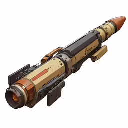 a computer generated cannon like object with two large metal cylinders