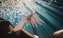 a female hand outstretched to show some type of touch