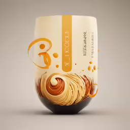 a cup with some sauce on top