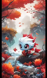 an animated picture of a girl with red hair and a bow on