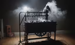 there is smoke coming from a machine that has smoke coming out of it