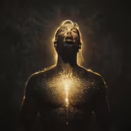 a man with gold all over his body