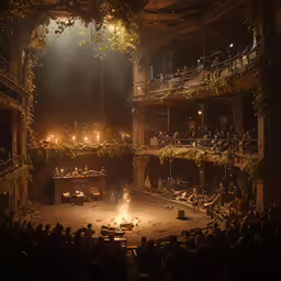 an empty auditorium at a renaissance era stage