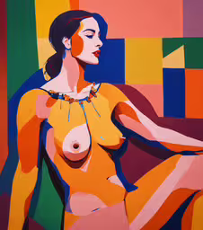a painting of a woman posing for a picture,a painting of a woman with a yellow dress