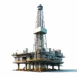 a computerized image of a oil platform for the natural gas industry