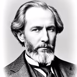 black and white portrait of a man with beard and tie