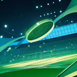 an image of a futuristic looking area at night