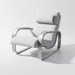 an image of a chair with metal arms and arm support