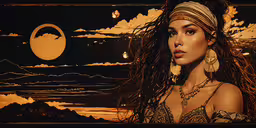 a painting with a woman