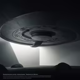 an image of a futuristic light on a ceiling