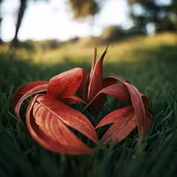 a bunch of leaves laying in the grass