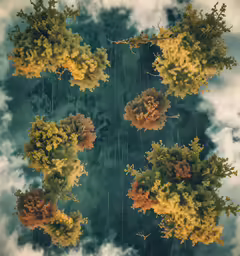 a photo taken from the ground of a tree