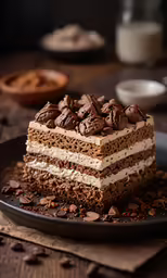 a close up of a piece of cake on a plate