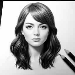 the beautiful and talented woman is standing behind some brush crayons