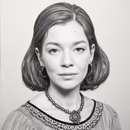 a woman is wearing a necklace and posing