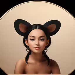 a digital painting of a woman with ears
