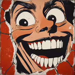 an image of a clown in some kind of crack
