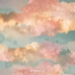 there is an animal standing in the tall grass,several pink and yellow clouds above a hill