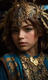 a doll with some gold on its head