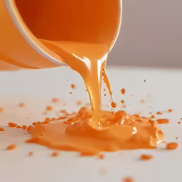 someone pours some caramel juice into a cup